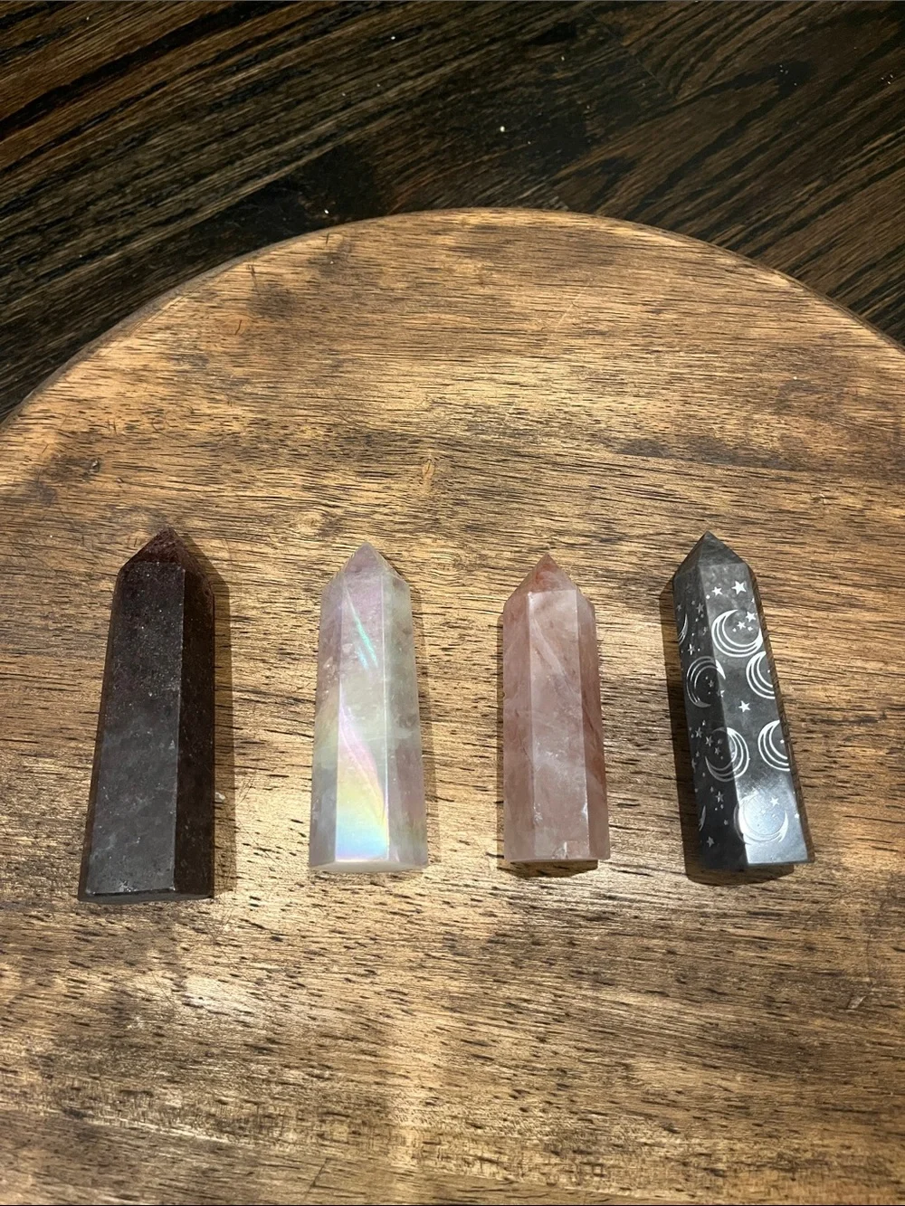 Crystal Tower Bundle Garnet, Aura Quartz, Fire Quartz, Silver Sheen Obsidian - Picture 7 of 8